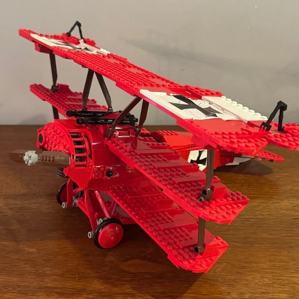 LEGO 10024 Red Baron Fokker Triplane Building Set Complete w/ Sticker Wear